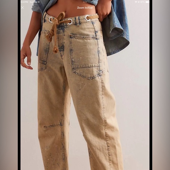 We The Free by Free People Moxie Low Slung Cowboy Barrel Relaxed Jeans 26L 26 L - Picture 3 of 10